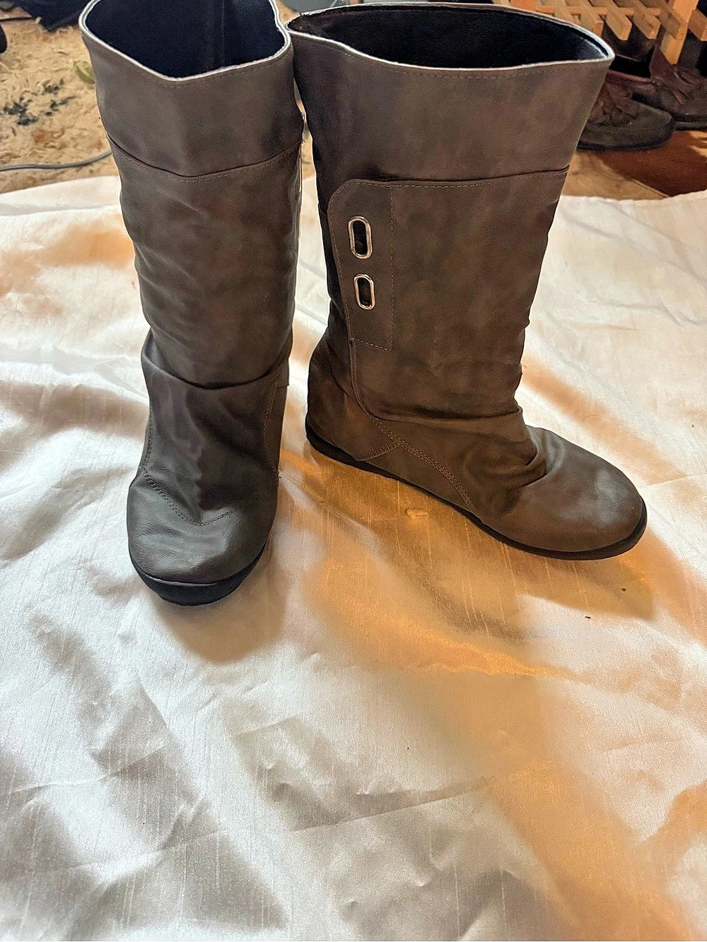 Tall Flat Boots in Black